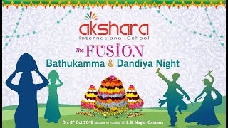 Bathukamma and Dandiya Night at Akshara International School LB Nagar [upl. by Hinckley91]