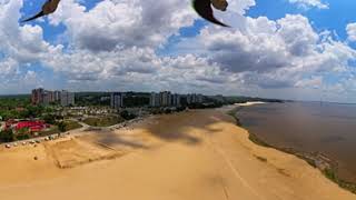 Praia da Ponta Negra seca no Amazonas  360 8k [upl. by Mat913]