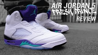 Fresh Prince of Bel Air Nike Air Jordan 5 Review amp On Feet [upl. by Notneb514]