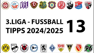 FussballTipps 3Liga  13Spieltag  Saison 20242025 [upl. by Mic135]