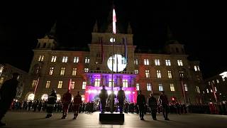 RadetzkyMarsch zum Nationalfeiertag bei der Flaggenparade in Graz [upl. by Tneicniv815]