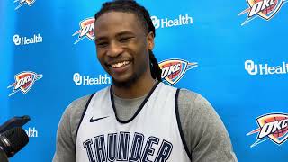 Cason Wallace Interview  Preseason 2024  OKC Thunder  10192024 [upl. by Moncear]