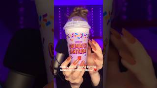 Trying the Grimace Shake ASMR 🧋😘 shorts shortsviral shortsvideo shortsfeed asmr grimace [upl. by Domeniga]