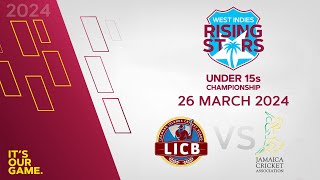 🔴 LIVE U15 Leeward Islands vs Jamaica  CWI Rising Stars Boys U15 50 Over Championships 2024 [upl. by Galina]