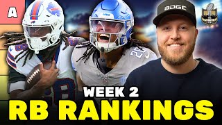 Top 36 Running Back Rankings amp Tiers for Week 2  Fantasy Football 2024 [upl. by Anyar]