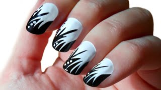 Diseño en Blanco y Negro  CristiNails [upl. by Stamata420]