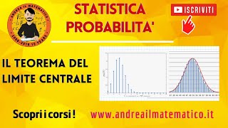 TEOREMA DEL LIMITE CENTRALE  statistica probabilità [upl. by Fredrick]