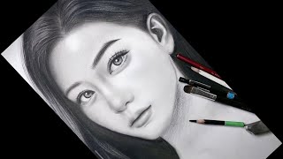 Learn to draw Hyper Realistic Face Step by step  eye eyebrows nose lips and hair drawingface [upl. by Sargent928]