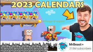 New MrBeast Sponsored Item  Opening 200 Winterfest Calendars BEAST MASK OMG  GrowTopia [upl. by Kelley110]