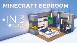 3 Minute Minecraft Bedroom Build Tutorial [upl. by Byers]