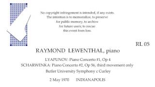 RAYMOND LEWENTHAL plays LYAPUNOV and SCHARWENKA live INDIANAPOLIS 1970 [upl. by Donatelli]