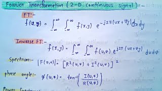 Fourier transformation in image processing  Continuous fourier transform image  Lec19 [upl. by Blossom]