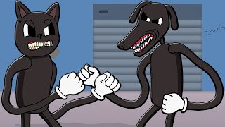 CARTOON CAT VS CARTOON DOG Trevor Henderson Creatures Cartoon Animation [upl. by Alol]