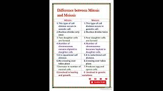 Difference between mitosis and meiosis [upl. by Lister]