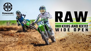 Raw  2022 KX85 and KX112 TwoStrokes Wide Open [upl. by Akir]