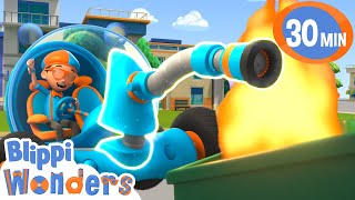 Blippi Learns About Firetrucks 🚒 Blippi Wonders  Learning  Cartoons For Kids  After School Club [upl. by Licec]