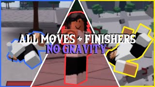 ALL MOVESULTS  FINISHERS WITH NO GRAVITY Roblox The Strongest Battlegrounds [upl. by Nel]