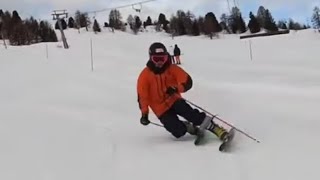 Great telemark Skiing ⛷ by Romain Beneis in Thyon 4 Vallées in 🇨🇭 [upl. by Selrac971]