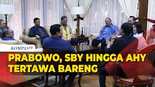 Momen Tertawa Bareng Prabowo SBY Hingga AHY Saat Pertemuan di Hambalang [upl. by Anneyehc]