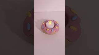 Okies but this donut candle holder super easy pinch and coil clay diy diypottery claydiy [upl. by Benoite]