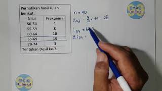 Tutorial Cara Mudah Menentukan Desil Dari Tabel Distribusi Frekuensi Data Kelompok1 [upl. by Namwen]