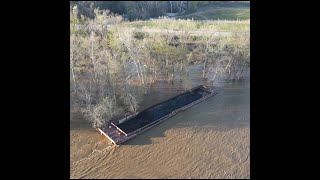 One of 26 barges that broke loose in Pittsburgh [upl. by Ayk]