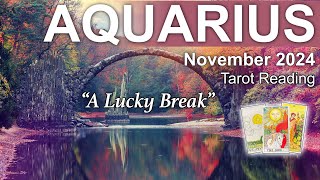 AQUARIUS TAROT READING quotCATCHING A LUCKY BREAK A NEW CHAPTER BEGINSquot Aquarius November 2024 [upl. by Kirby]