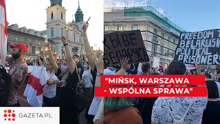 Warszawa Protesty quotWolna Białoruśquot [upl. by Shanly]