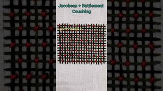 jacobeanbattlement couching embroidery embroiderytutorial handembroideryfiberart embroideryart [upl. by Esbensen894]