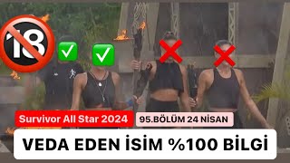 SURVİVOR 2024 VEDA EDEN İSİM VE ALEYNA BERNA KAVGASI 🔞95BÖLÜM 24 NİSAN survivorallstar2024 [upl. by Ace]