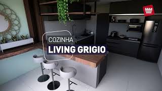 Projeto 3D  Living Grigio  Home Center Castelo Forte [upl. by Ahsiaa]