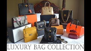 Review of my Designer Luxury Bag Collection  Hermes Chanel LV Gucci Prada Balenciaga McQueen [upl. by Pillyhp]