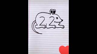 How to make Mouse 🐁 drawing number 22 youtube shorts drawing Trendingshorts [upl. by Tobie]