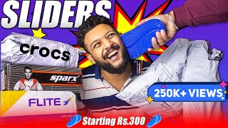 BEST SLIDERSFLIP FLOPSLIPPERS FOR MEN on AMAZON 🔥 Flip Flop Haul Review 2023  RED TAPE Crocs [upl. by Aihsemot]