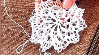 Copitos de nieve en crochet con elementos en relieve tutorial paso a paso ❄️🎄🎅🎁❄️ [upl. by Harrad]