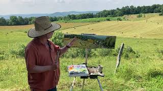 Brian Keeler paints the landscape on Kerrick Hill near French Azilum PA [upl. by Ylrevaw]