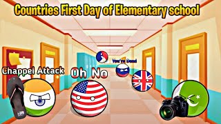 Countries First Day Of Elementary School 🏫 Funny And interesting🏫🏫 countryballs worldprovinces [upl. by Kanya]