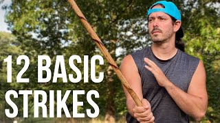 12 Basic Kali Strikes  Filipino Martial Arts  Escrima Stick Fighting [upl. by Ocer]