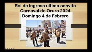 Rol de Ingreso del último Convite del Carnaval de Oruro 2024 [upl. by Adnilg]