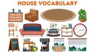 House vocabulary Parts of the House Rooms in the House House Objects and Furniture [upl. by Kcirnek236]