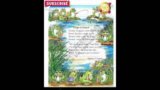 Twenty froggies went to school Class 4 English Poem  Frogs at School  Assam  SCERT  shorts 👍 [upl. by Akselaw]