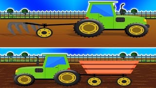 Trattore Formazione amp Uses  Cartoon per i bambini  video didattico  Learn Farm Vehicles [upl. by Onitnerolf]