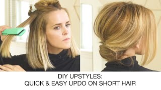 How to Create a Quick amp Easy Updo on Short Hair  DIY Upstyles  Kenra Professional [upl. by Nallac108]