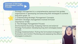 understand general process of strategic management learning [upl. by Inol772]