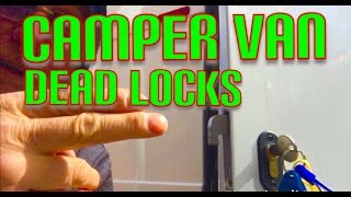 How To Fit Deadlocks to your DIY Self build campervan conversion van life [upl. by Lleruj]