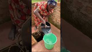 Manually collecting water from bore holeboreholes water satisfying asmr [upl. by Akiner]