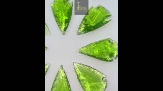 Apple Green Peridot Arrowhead Cabochon Gemstone Loose Gemstone lot shorts [upl. by Nosnirb]