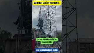 Gerüst Aufbauen Layher Allroundgerüst im Einsatz Bin zwar eher Layher Blitz oder Plettac SL70 Fan [upl. by Arrait]