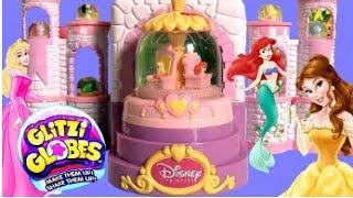 Glitzi Globes Spin n Sparkle Castle Playset ❤ Disney Princess Belle Ariel Sleeping Beauty [upl. by Nirehtak681]