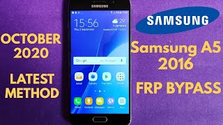 Samsung A5 2016 FRP Bypass  Google Account Remove  October 2020  Latest Method [upl. by Dorrahs127]